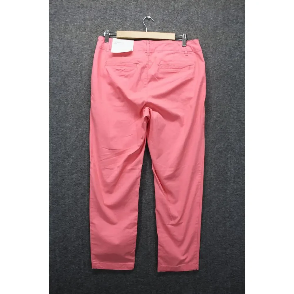 LOFT Monroe Slim Pants Womens 4 Pink Corral Stretch Cotton Chino Career Casual - Picture 2 of 6